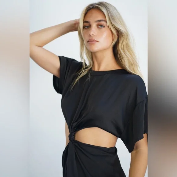 LNA Black Saani Silky Mini Dress Size XS - Picture 2 of 11